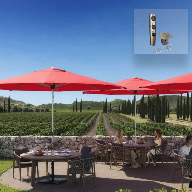 2m Aluminium Square Cafe & Resort Outdoor Umbrella