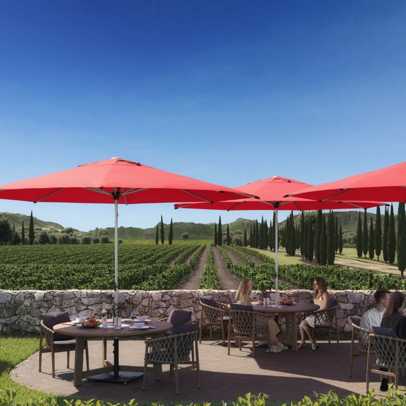 3m Aluminium Square Cafe & Resort Outdoor Umbrella