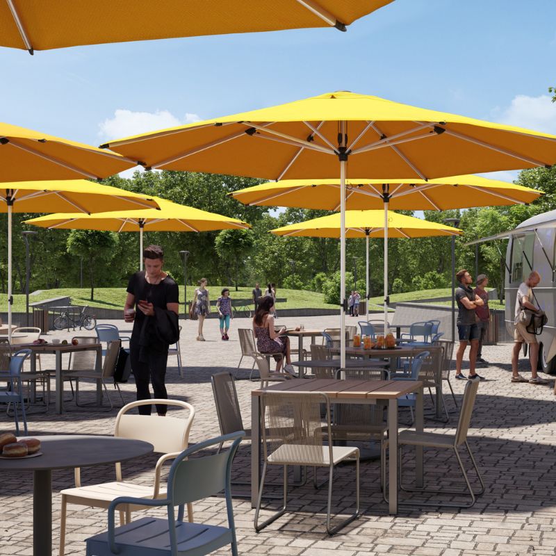 3m Aluminium Square Cafe & Resort Outdoor Umbrella