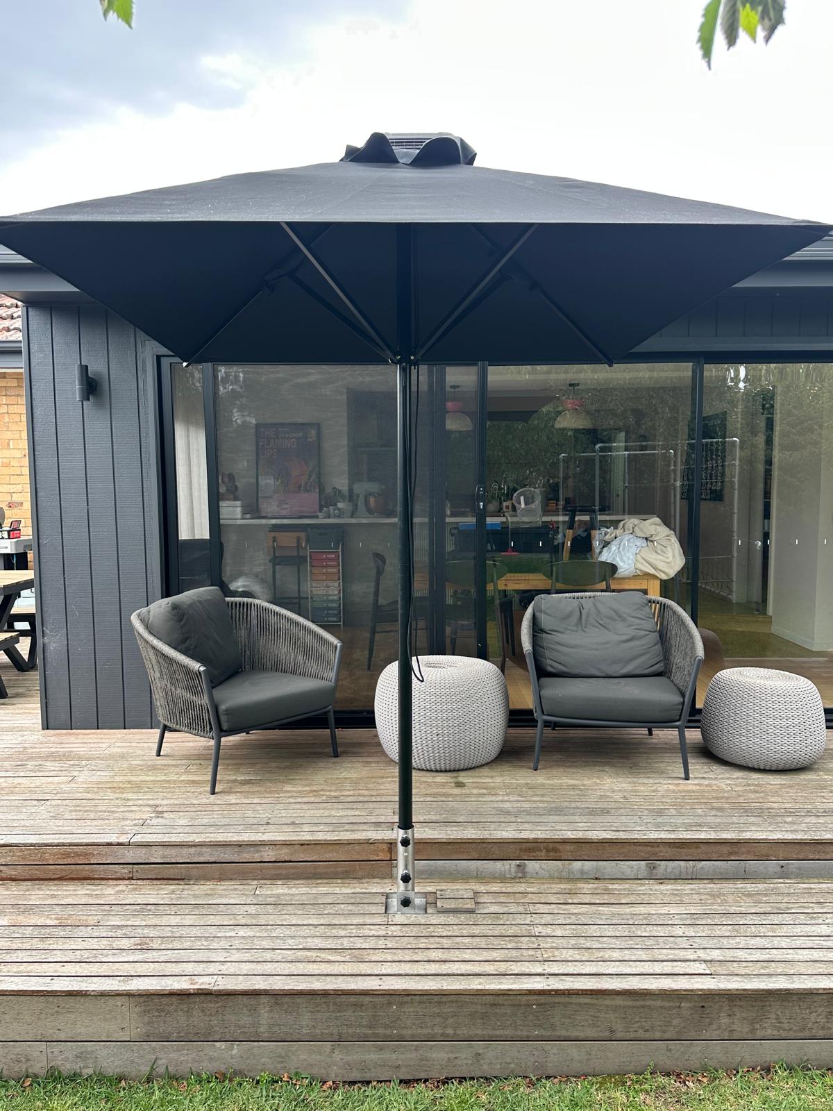 2m Aluminium Square Cafe & Resort Outdoor Umbrella